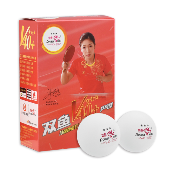 DOUBLE FISH V40+3 STAR (ITTF) สีขาว (แพ็ค 6 ลูก)