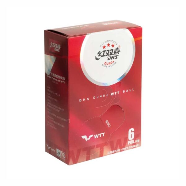 DHS DJ40+ WTT BALL 3 STAR (ITTF) สีขาว แพ็ค 6 ลูก - Image 3