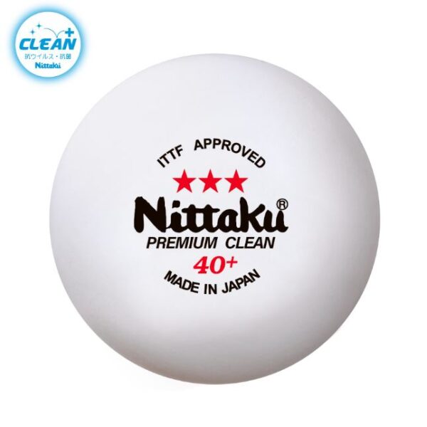 Nittaku PLS 40+ 3 STAR PREMIUM CLEAN (ITTF) 3 ลูก สีขาว - Image 2