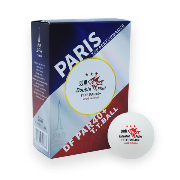 DOUBLE FISH PAR40+3 STAR BALL (ITTF) 6 ลูก ใช้แข่งขันโอลิมปิก 2024 ที่ฝรั่งเศส