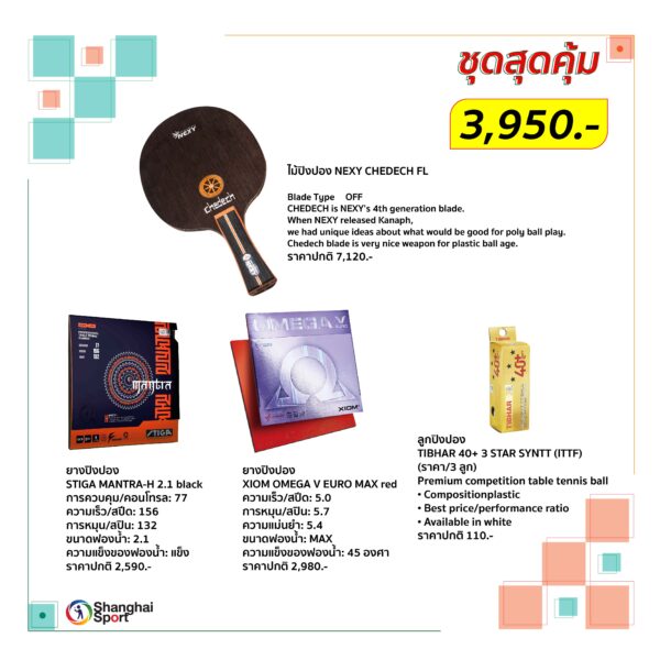 ชุดปิงปองสุดคุ้ม NEXY CHEDECH FL