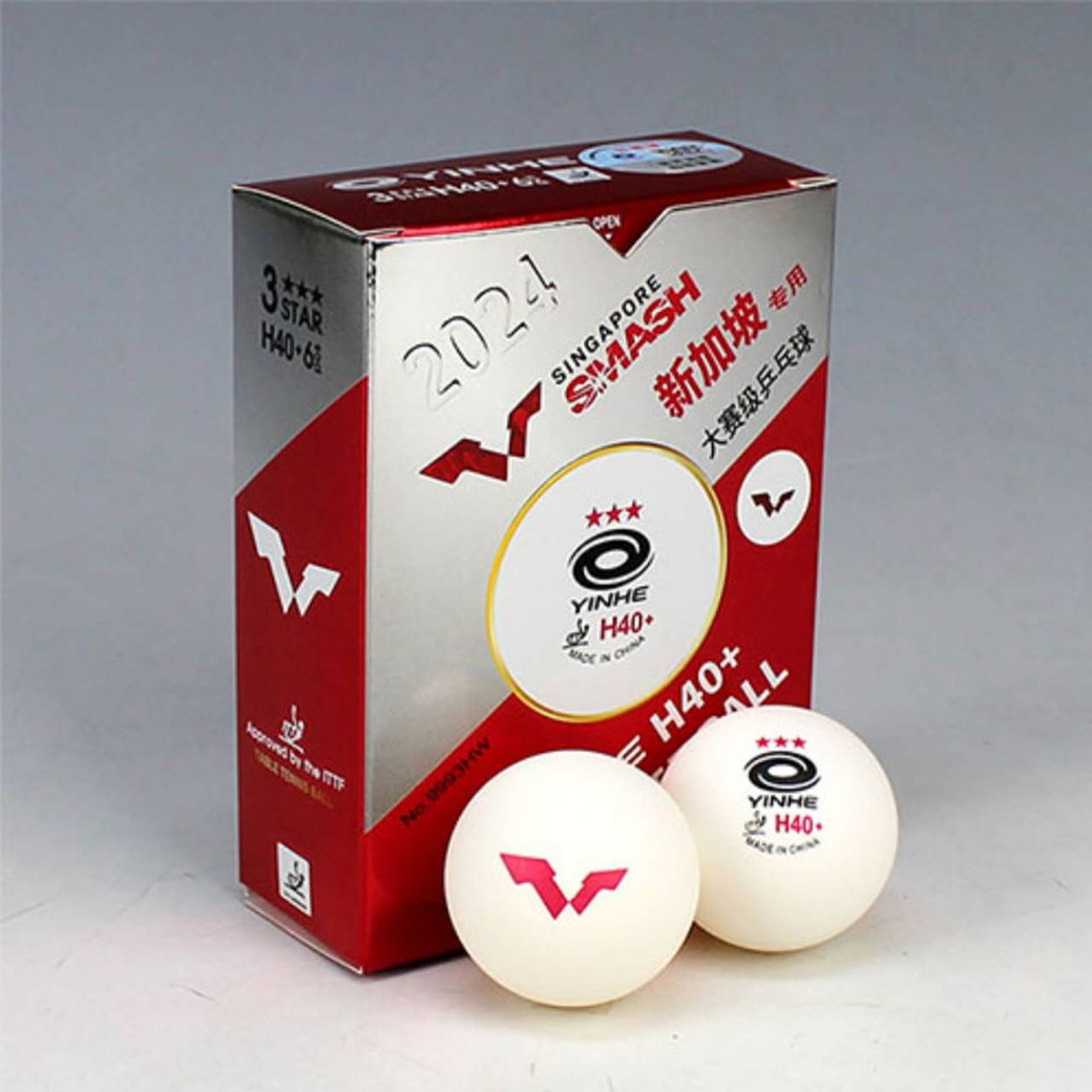 YINHE 3 STAR H40+ WTT SINGAPORE SMASH (ITTF) สีขาว แพ็ค 6 ลูก